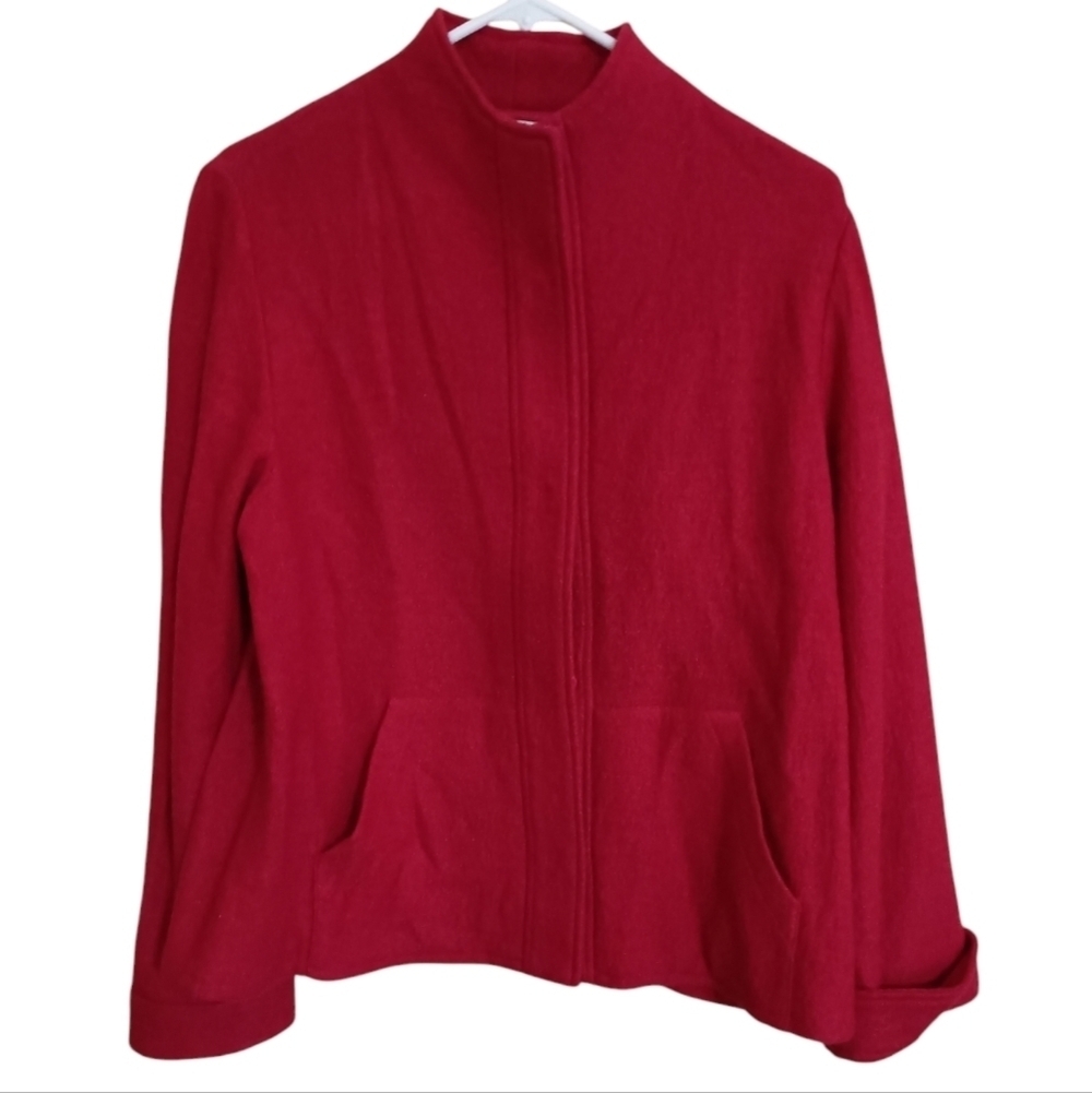 Chico's Boiled Wool Swing Jacket Size 1 (US M)